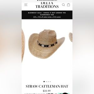 Boutique Straw cowgirl hat